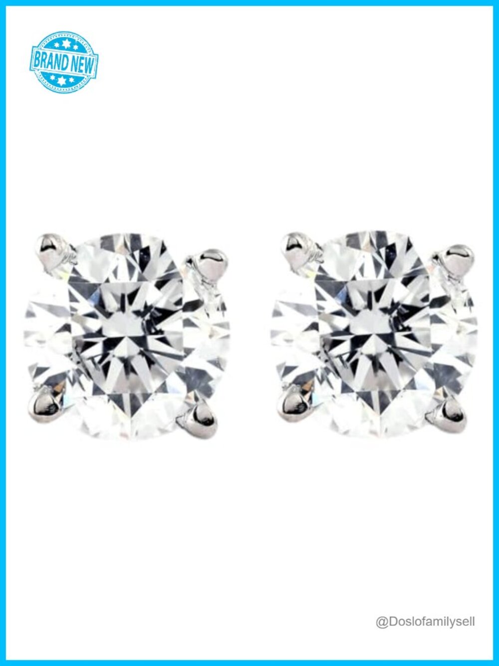 1/4 Ct TDW Genuine Diamond Stud Earrings 14k White Gold Prong Push Back